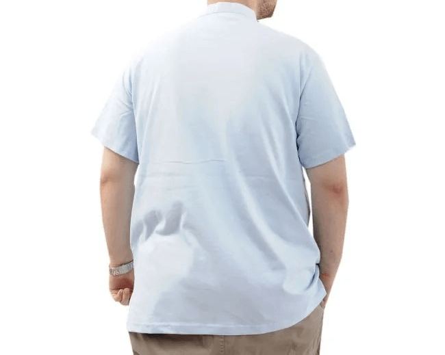 Büyük Beden Erkek Tişört Düğmeli Hakim Yaka T-Shirt 24339 Mavi