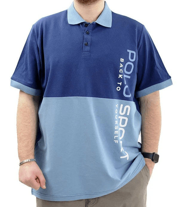 Büyük Beden Erkek Polo Yaka T-Shirt POLO SPORT U24323 Mavi