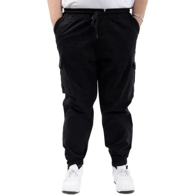 Büyük Beden Erkek Keten Kargo Jogger Valencia 21911 Siyah