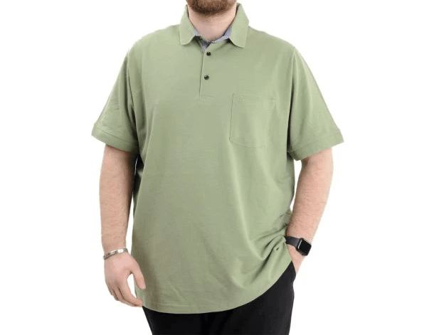 SuperXL Büyük Beden Erkek T-Shirt Polo Yaka Cepli Klasik 20550 Çağla
