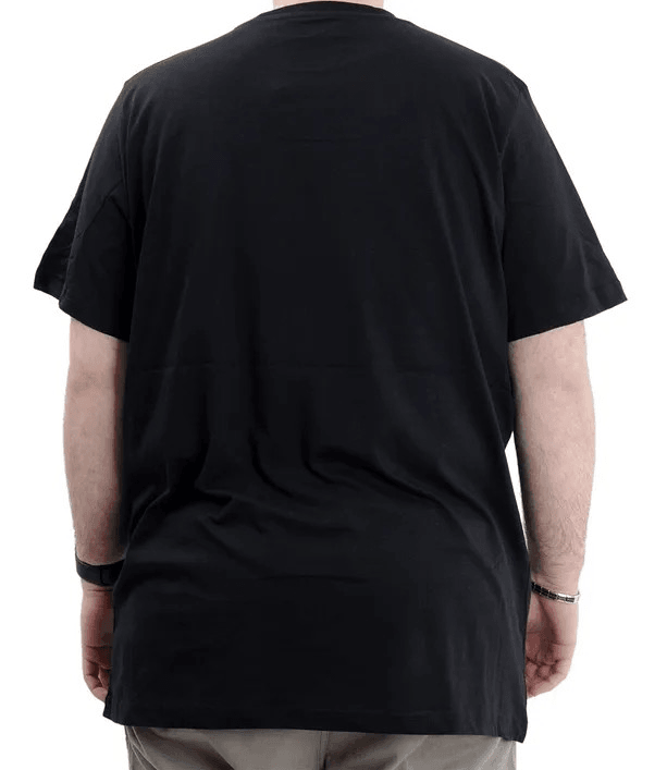 Büyük Beden Erkek Baskılı T-shirt Bisiklet Yaka Freedom U24030 Siyah