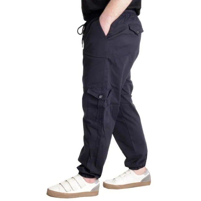 Büyük Beden Keten Kargo Jogger Valencia 21911 Lacivert