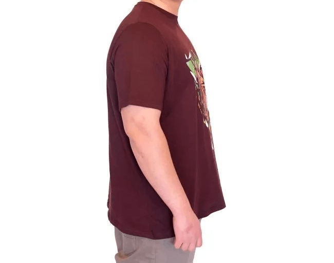 Büyük Beden Erkek T-Shirt Bisiklet Yaka TIGER Baskılı U25007 Mürdüm