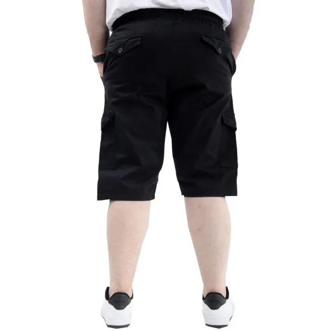 Büyük Beden Erkek Kapri Kargo Cepli Beli Bağlamalı VALENCIA 21404 Siyah