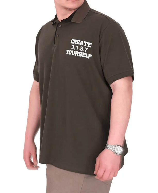 Büyük Beden Erkek T-Shirt Polo Yaka YOURSELF U25310 Haki