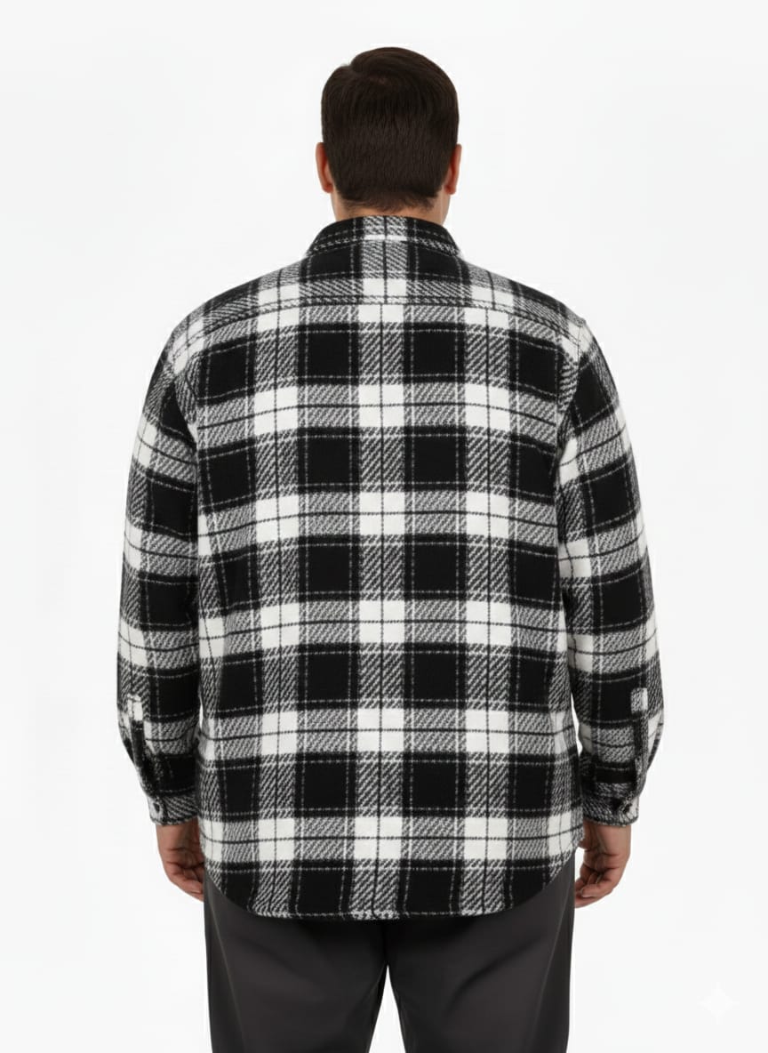 Büyük Beden Gömlek Tek Cep Oduncu 25394 Siyah