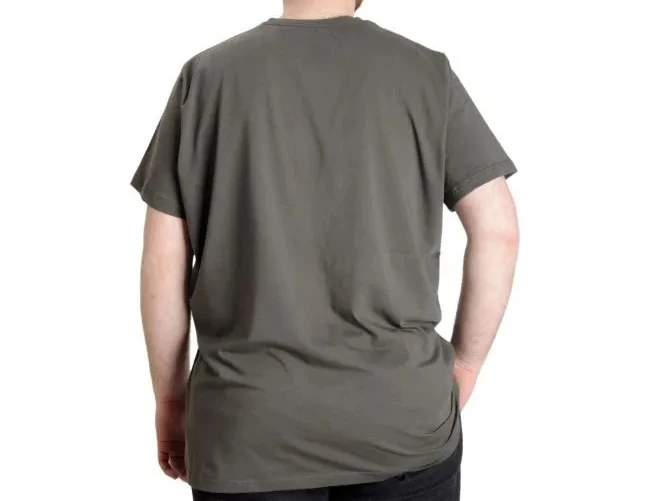 Büyük Beden T-Shirt V Yaka Likralı 20150 Haki