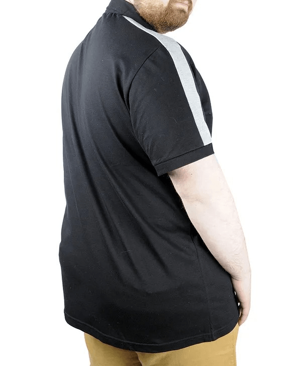 Büyük Beden Erkek T shirt Polo Yale Crew 22308 Siyah