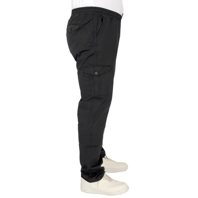 Büyük Beden Pantolon Keten Kargo Jogger Milano 21912 Siyah - siyah