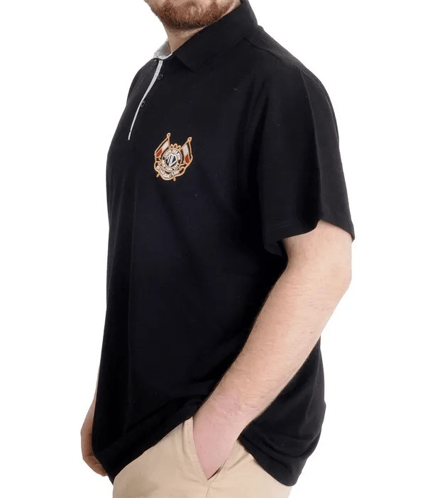 Büyük Beden Erkek T-shirt Polo CHOOSE YOUR MODE 23321 Siyah