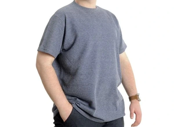Büyük Beden Erkek T-shirt Bisiklet Yaka WAFFLE 20033 A.Lacivert