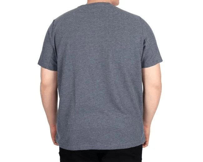 Büyük Beden Erkek T-shirt Bisiklet Yaka WAFFLE 20033 K.Mavi