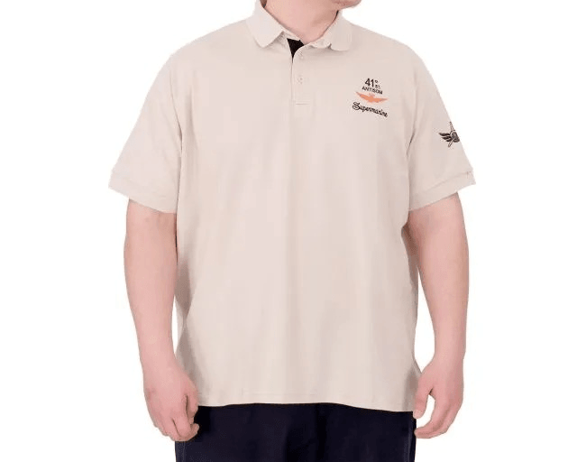 Büyük Beden Erkek T-Shirt Pike Polo Yaka U25305 Bej