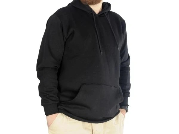 Erkek Sweatshirt Kapşonlu Kanguru Pocket Basic C20562 Siyah