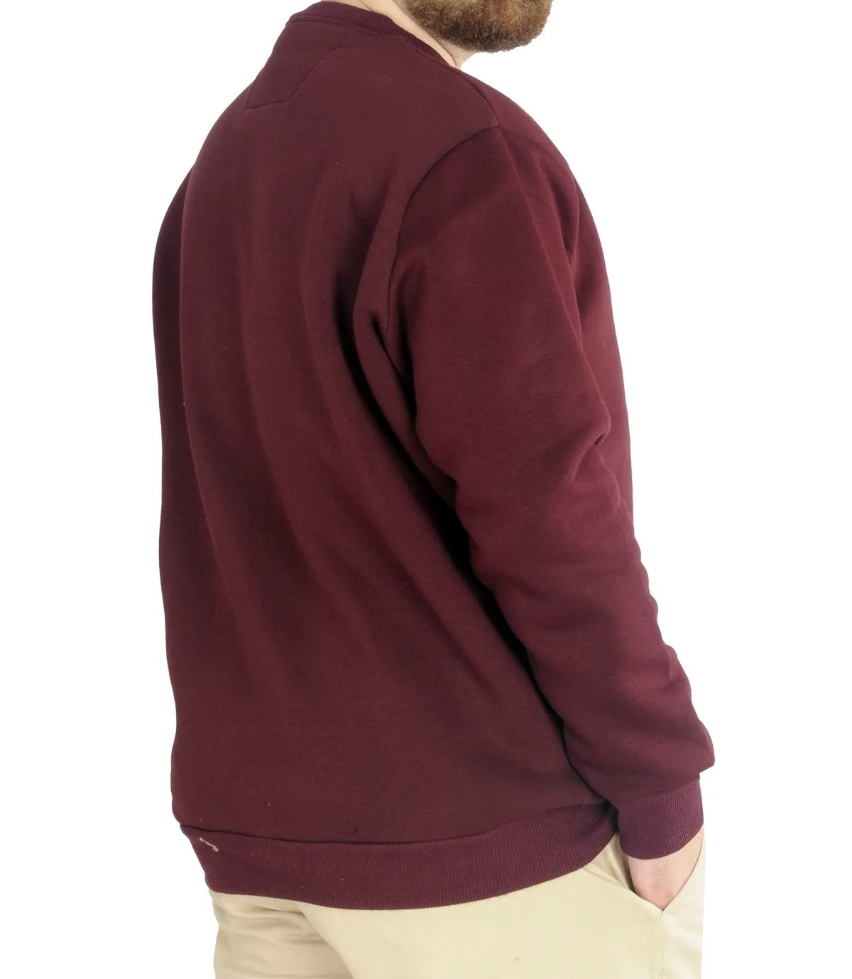 Erkek Sweatshirt Bisiklet Yaka Basic 20131 Mürdüm