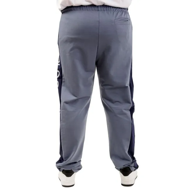 Büyük Beden Erkek Eşofman Altı Cepli Baskılı SPORT 24516 Mavi