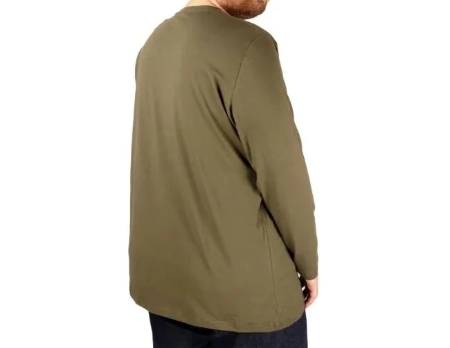 Büyük Beden Erkek Tshirt Likralı Bisiklet Yaka 20102 Haki