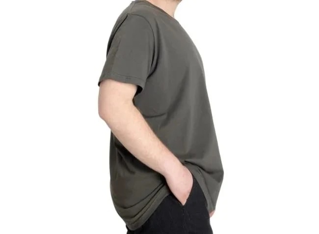 Büyük Beden T-Shirt V Yaka Likralı 20150 Haki