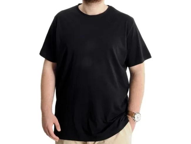 Büyük Beden Erkek T-shirt Basic 20031 Siyah