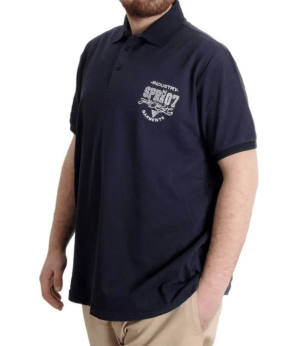 Büyük Beden Erkek T-shirt Polo INDUSTRY 23316 Lacivert