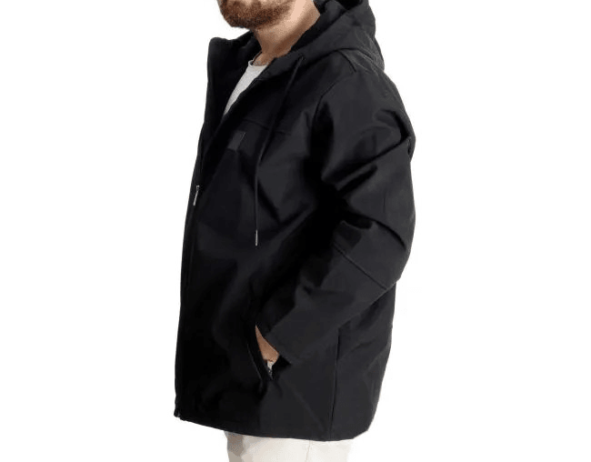 Büyük Beden Erkek Kapüşonlu Mont Waterproof Softshell 21235 Siyah