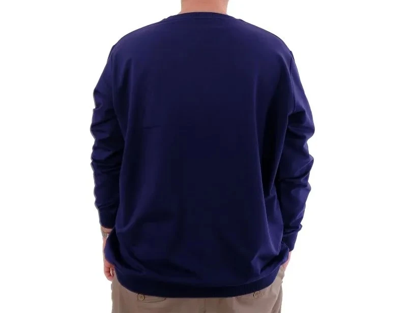 Büyük Beden Erkek Bisiklet Yaka Basic Sweatshirt U24174 İndigo