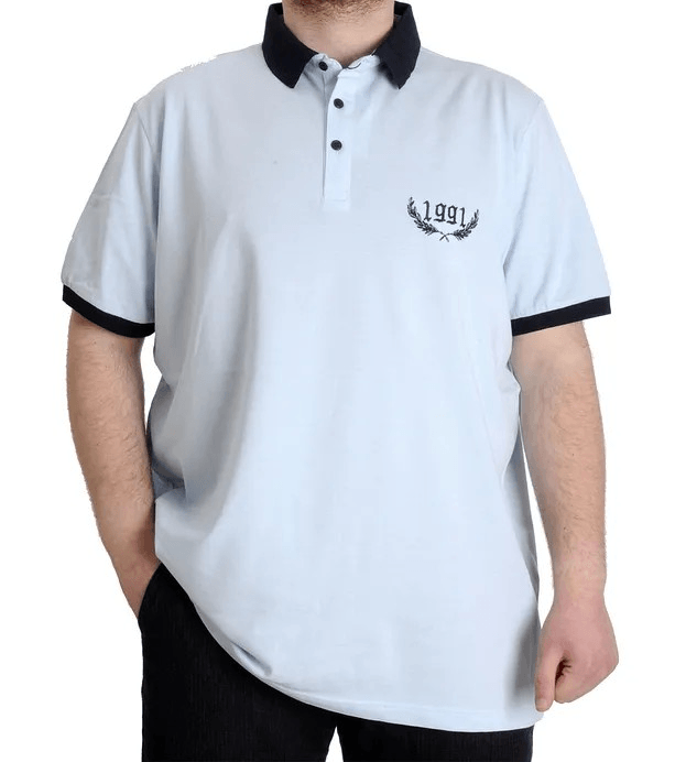 Büyük Beden Erkek Polo T-shirt 1991 23341 Mavi