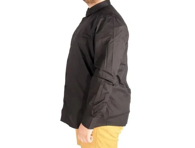 Büyük Beden Erkek Klasik Cepli Gömlek Likralı 20350 Siyah