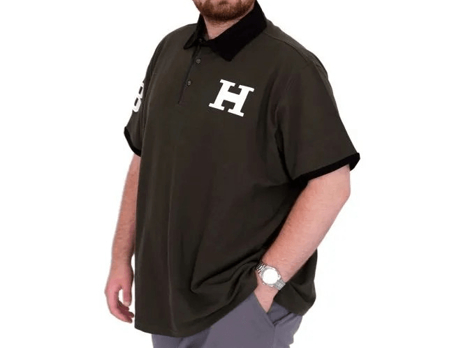 Büyük Beden Erkek T-Shirt Polo Yaka H BROUDED U25312 Haki