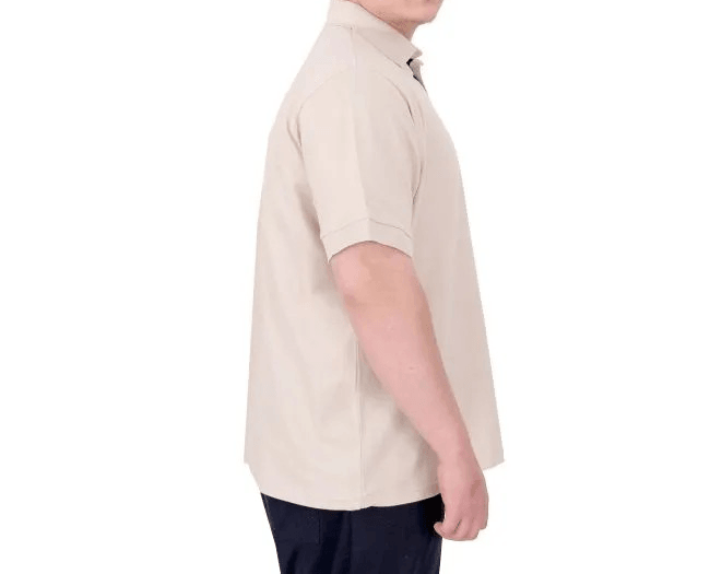 Büyük Beden Erkek T-Shirt Pike Polo Yaka U25305 Bej