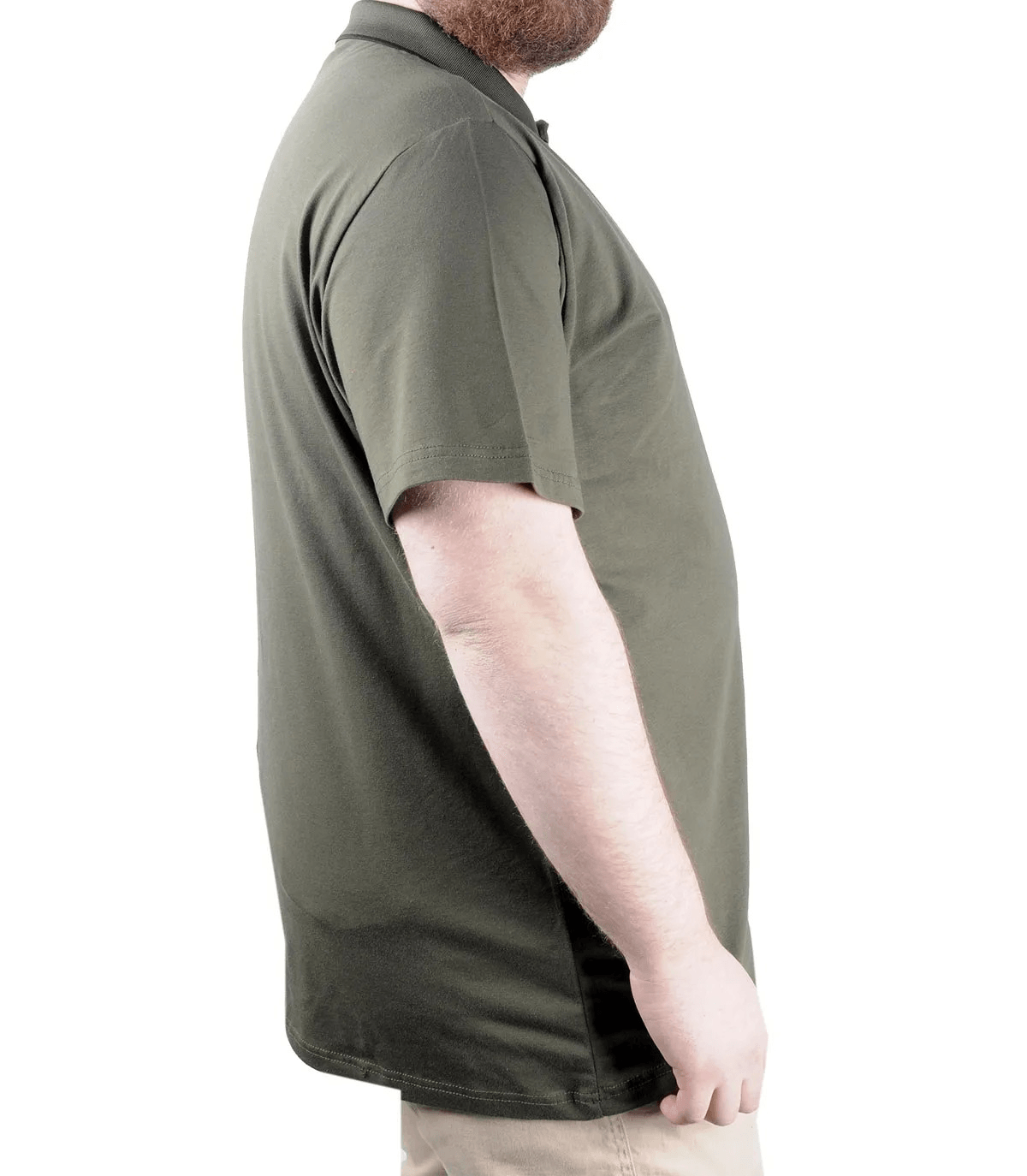 Büyük Beden T shirt Polo Likralı Süprem Cepli 21558 Haki