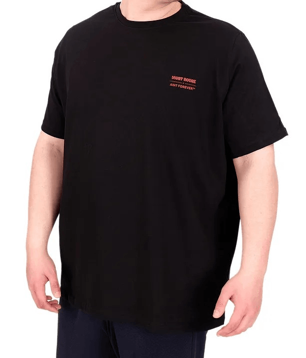 Büyük Beden Erkek T-Shirt Bisiklet Yaka FOREVER U25023 Siyah