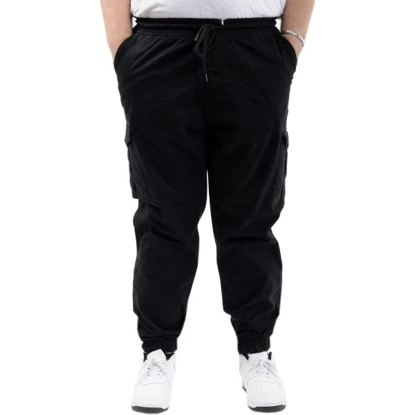 Büyük Beden Erkek Keten Kargo Jogger Valencia 21911 Siyah