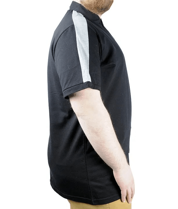 Büyük Beden Erkek T shirt Polo Yale Crew 22308 Siyah