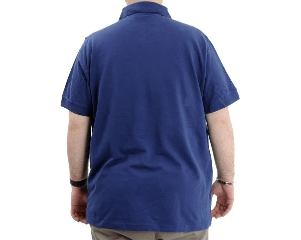  Battal Beden Erkek Tshirt Polo Yaka Nakışlı Klasik Pike 20553 İndigo