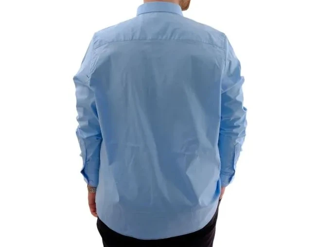 Büyük Beden Erkek Klasik Gömlek Likralı 20351 Mavi