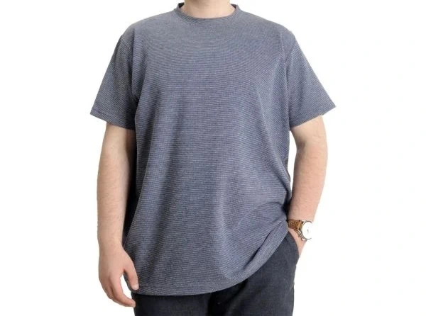 Büyük Beden Erkek T-shirt Bisiklet Yaka WAFFLE 20033 A.Lacivert