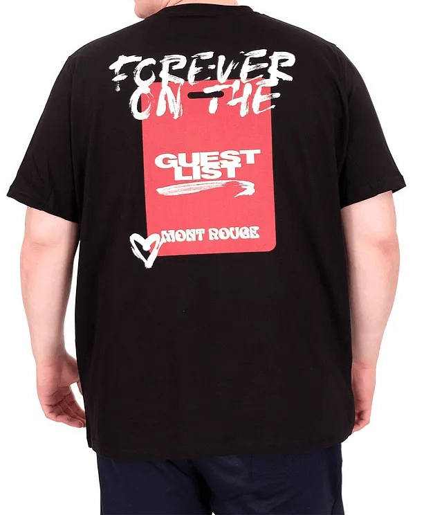 Büyük Beden Erkek T-Shirt Bisiklet Yaka FOREVER U25023 Siyah