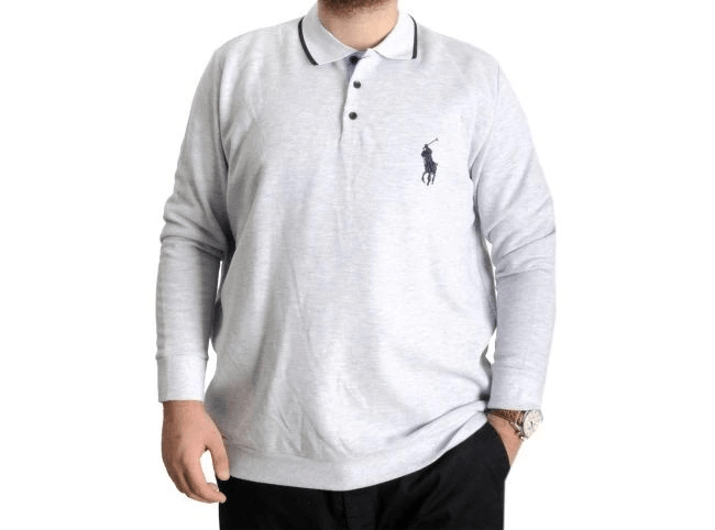 Büyük Beden Erkek Sweat Polo Selanik Horse 23442 Karmelanj