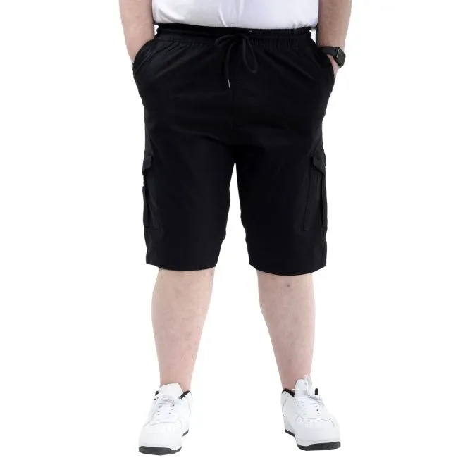 Büyük Beden Erkek Kapri Kargo Cepli Beli Bağlamalı VALENCIA 21404 Siyah