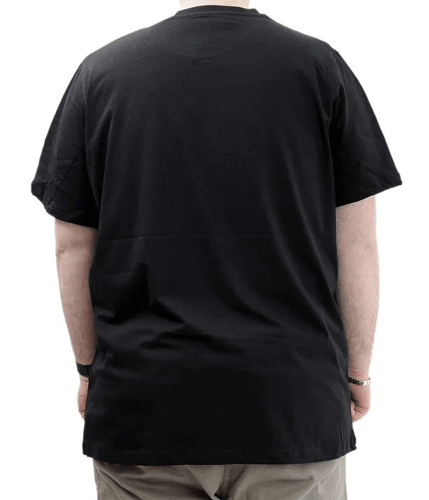 Battal Beden Baskılı Erkek T-Shirt Bisiklet Yaka U24047 Siyah