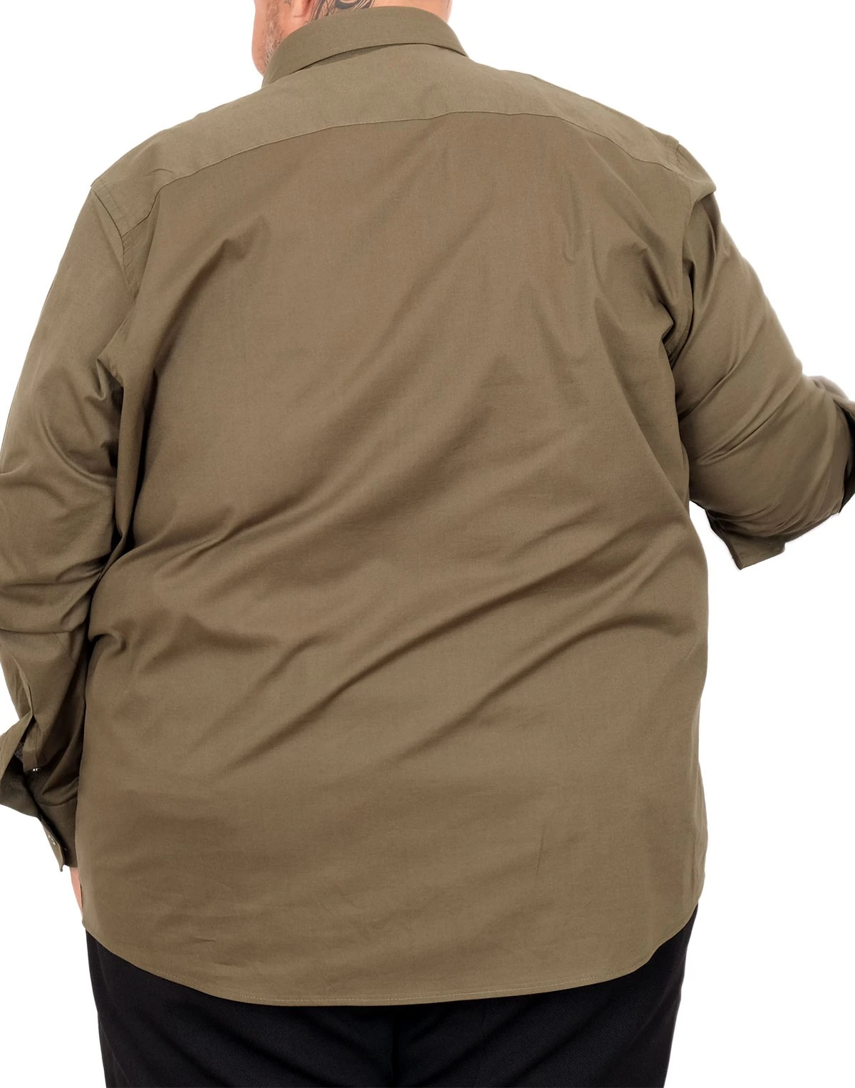 Büyük Beden Erkek Klasik Gömlek Likralı 20351 Haki