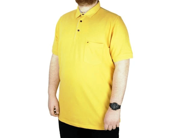Büyük Beden Erkek T-Shirt Polo Yaka Cepli Klasik 20550 Hardal
