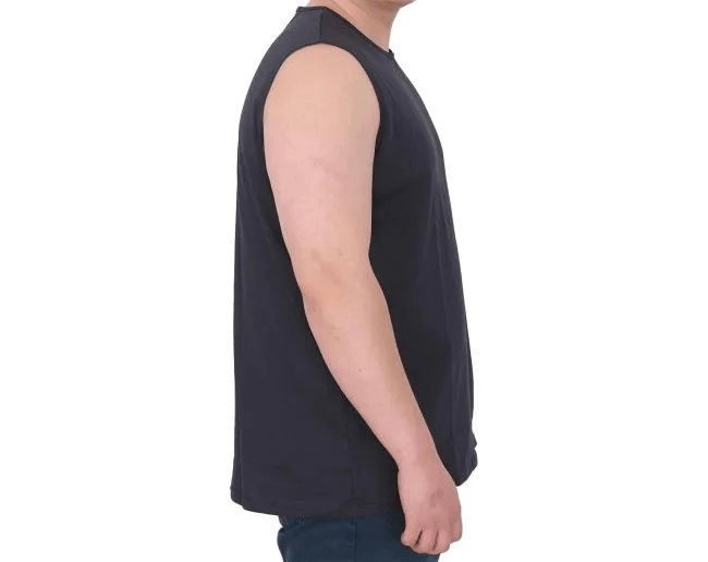 Battal Beden Erkek Kolsuz Tshirt  Nakışlı 25101 Lacivert
