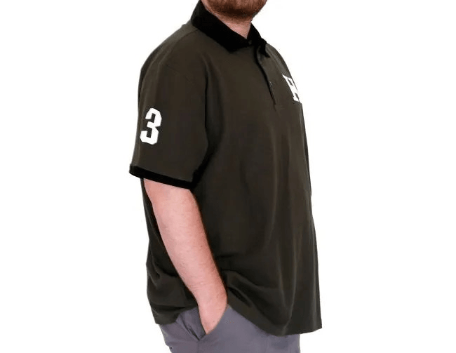 Büyük Beden Erkek T-Shirt Polo Yaka H BROUDED U25312 Haki