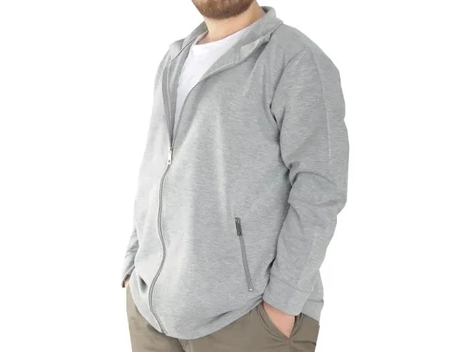 Buyuk Beden Erkek Hırka Fermuarlı Stell Dik Yaka 20571 Grimelanj