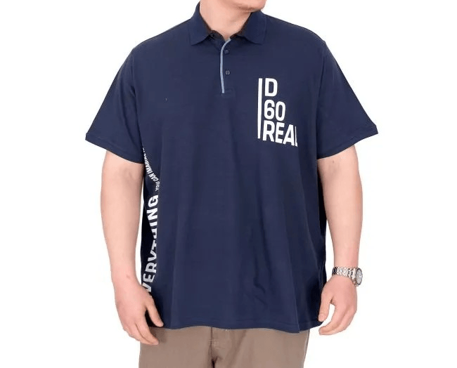 Büyük Beden Erkek T-Shirt Polo Yaka REAL 25309 İndigo