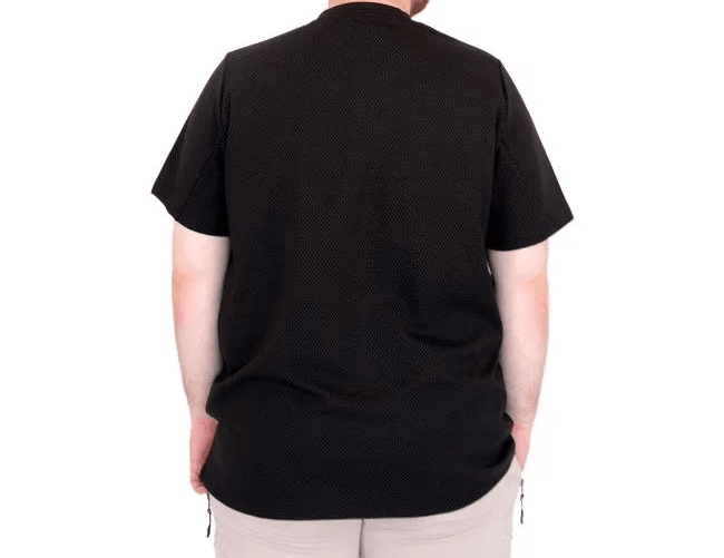 Büyük Beden Tshirt Bıs Yaka Dore 25034 Siyah