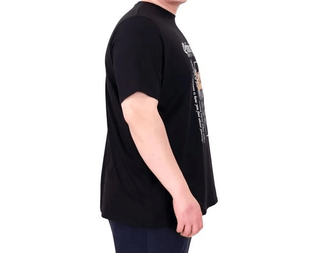Büyük Beden Erkek T-Shirt Bisiklet Yaka OPTIMISTIC 25028 Siyah