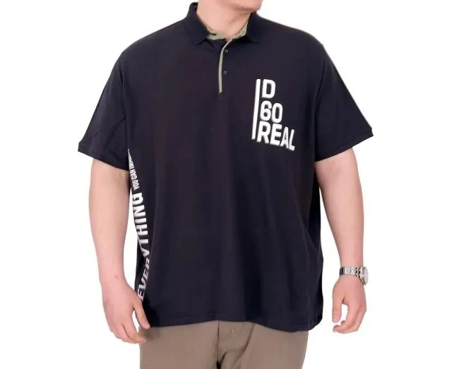 Büyük Beden Erkek T-Shirt Polo Yaka REAL 25309 Lacivert